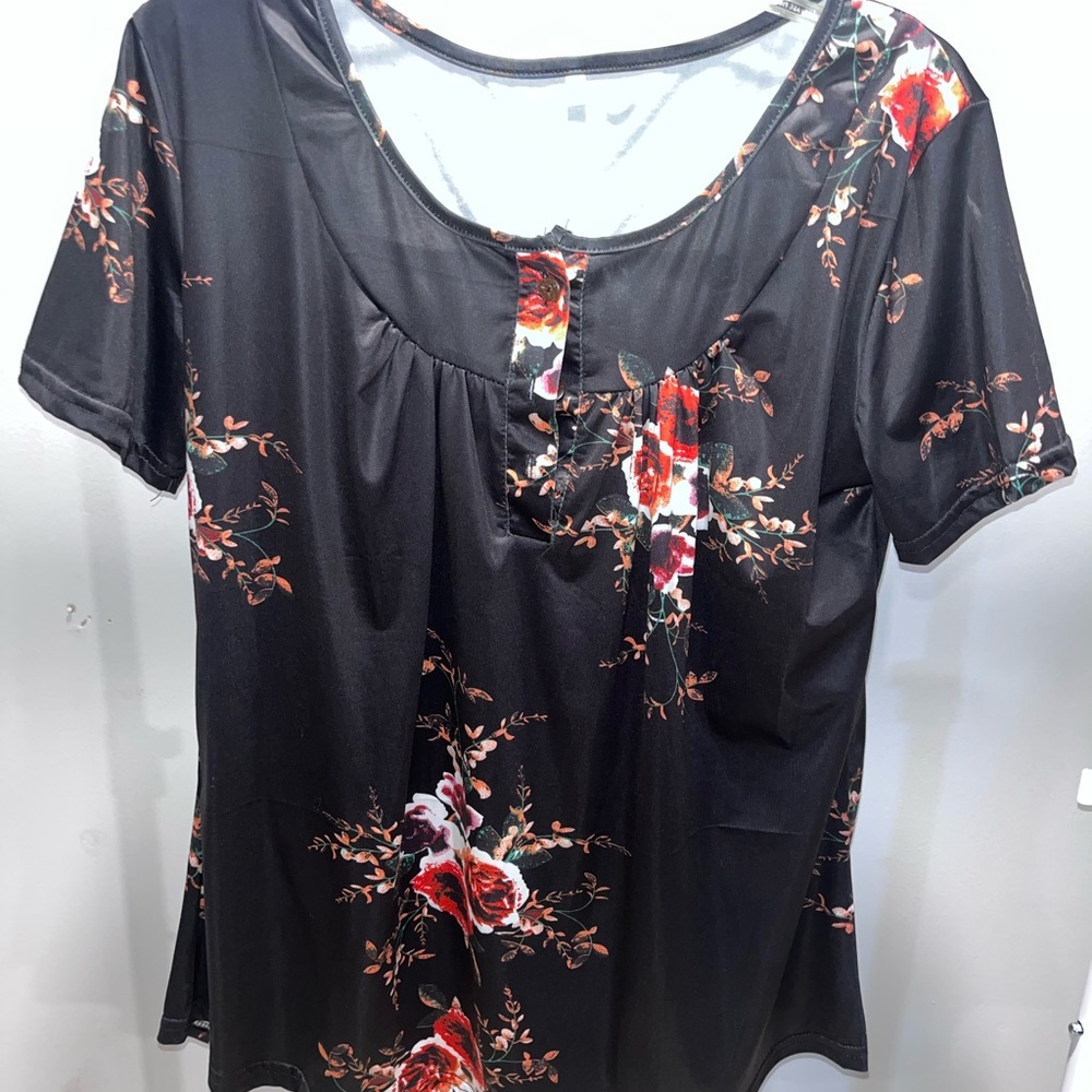 Floral Black Women's Top